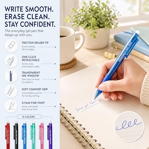 Blue and Black Erasable Gel Pens Bulk, 36 Pack Retractable Erasable Pens, 0.7mm Fine Point Quick Dry Ink, Clicker Pens for Note Taking, Work, Office, Classroom School Supplies - color: Soft Black and Blue