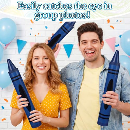 Gersoniel Blue 15" Giant Crayon, Jumbo Non-Toxic Coloring Crayon for Back to School, Large Art Projects & Festival Art Events, Draw on Paper & Walls - color: Blue