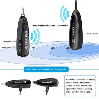 KIMAFUN Headset Wireless Microphone System, No Need Bluetooth, Waterproof Head Mic for Fitness Instructor, Teaching Online, Yoga Classroom, Spinning Coach, Speaker, iPhone, Android Phone, G100-1