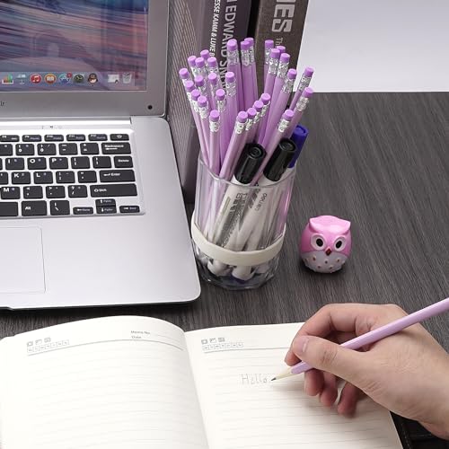 SHIDOW #2 HB Purple Wood Pencils With Erasers Office Writing 30 Pack | Purple Pencil Erasable