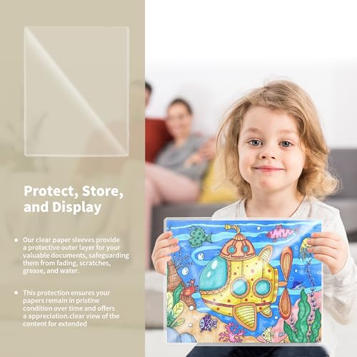 souG 25 Pack 8.5" x 11" Rigid Print Protectors, Clear Waterproof Hard Plastics Page Sheet Protectors, Paper Sleeves Photo Plastic Sleeves Hard Plastic Document Holder Birth Certificate Protector - size: 8.5" x 11"(25Pc)