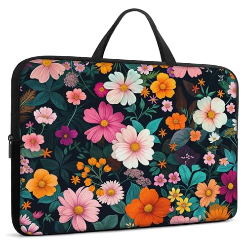 Laptop Sleeve Bag with Handle Computer Protective Soft Cover Case for 14 Inch 13 Inch Laptop,Colored Daisies - color: Colored Daisies