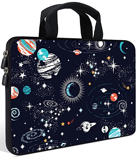 AMARY Laptop Sleeves 11.6" 12" Laptop Handle Bag Neoprene Notebook Carrying Pouch Chromebook Sleeves case (Galaxy) - color: Galaxy