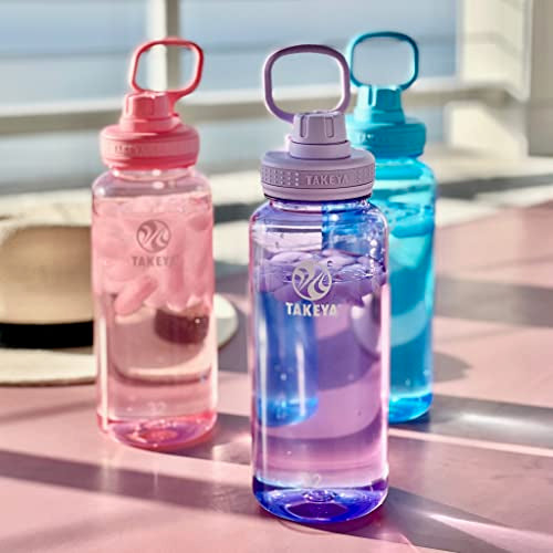 Takeya Tritan Sport Water Bottle with Spout Lid - BPA-Free & Dishwasher-Safe Water Bottle - Reusable Bottle with Lid Handle - Simple Leak-Proof Water Bottle - 32 oz, Breezy Blue - color: Breezy Blue, size: 32 Ounces