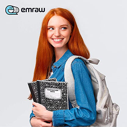 Emraw Black & White Marble Style Cover Composition Book with 100 Sheets of Wide Ruled White Paper (8 Pack) - color: Black Marble, size: 8 Pack