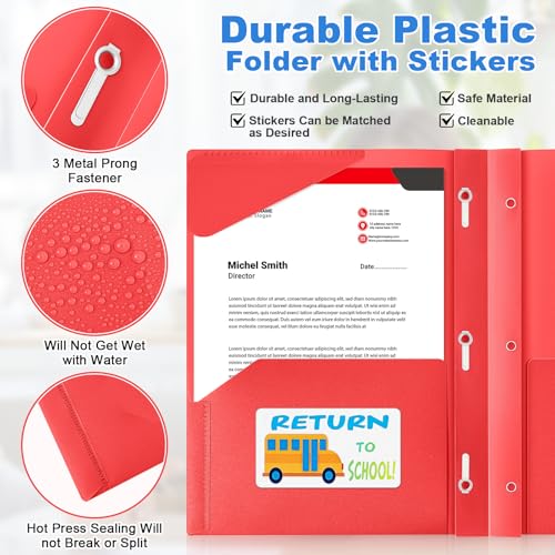 Henoyso 24 Set Take Home Folders with Clear Front Pocket, School-to-Home Communication Folder Bulk for Back to School Classroom, Heavy Duty Plastic Parent-Teacher Homework Folders (Rainbow) - color: Rainbow