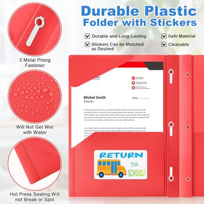 Henoyso 24 Set Take Home Folders with Clear Front Pocket, School-to-Home Communication Folder Bulk for Back to School Classroom, Heavy Duty Plastic Parent-Teacher Homework Folders (Rainbow) - color: Rainbow