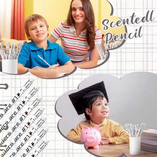 Tenceur 24 Pcs 6th Graders Pencils Bulk Motivational Pencils with Erasers Inspirational Pencil with Back to School Supplies for Kids Student Teacher Classroom Reward - style: 6th Graders