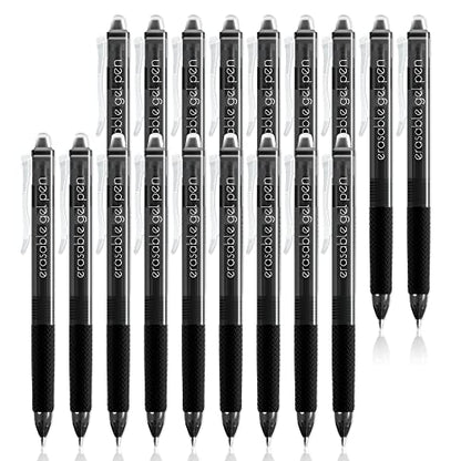 Vanstek 18 Black Retractable Erasable Gel Pens Clicker, Fine Point(0.7), Make Mistakes Disappear, Premium Comfort Grip, Black Ink for Planners, Note Taking and Crossword Puzzles - color: 18 Black
