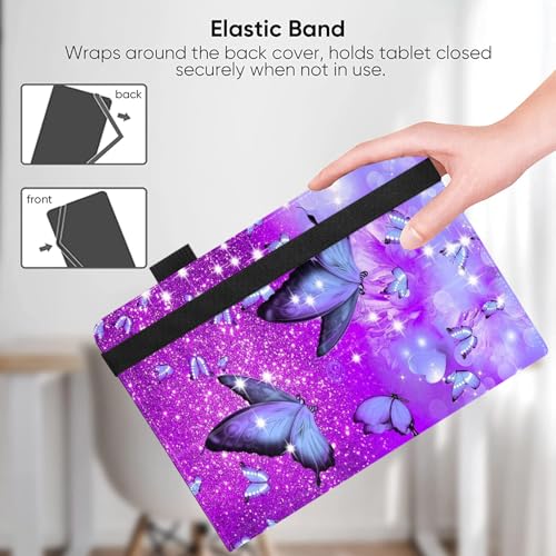 Universal 10 10.1 Inch Android Tablet Case,Slim Folding Stand Cover for All 9"-10.5" Touchscreen Tablet Case with Stylus Pen Holder,Butterfly 01 - color: Butterfly 01
