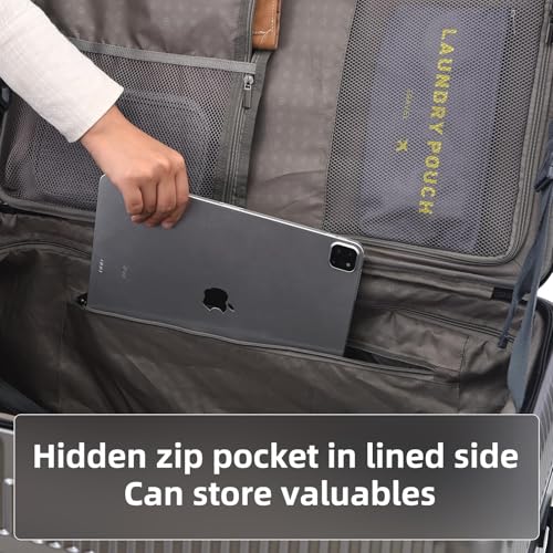 Kaleenie 29 Inch Aluminum Checked Luggage with Side Opening Zipper, Lightweight Hardshell ABS+PC Suitcase with TSA Lock, 360° Universal Wheels, Gray - color: Gray, size: 29 Inch