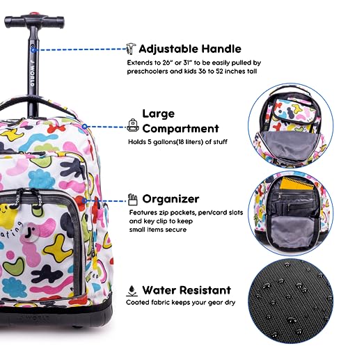 J World Lollipop Kids Rolling Backpack & Lunch Bag Set for Elementary School. Carry-On Suitcase with Wheels, Kiddo - color: Kiddo