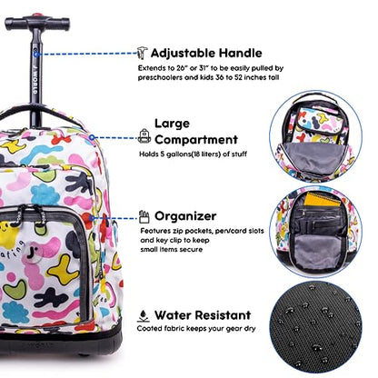 J World Lollipop Kids Rolling Backpack & Lunch Bag Set for Elementary School. Carry-On Suitcase with Wheels, Kiddo - color: Kiddo