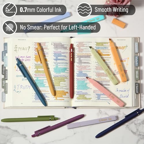 Mr. Pen- Aesthetic Highlighters and Gel Pens, 12 Pack | Bible Highlighters No Bleed, Colored Ink Gel Pens, Fast Dry and No Smear for Bible Journaling, Planner, School Supplies