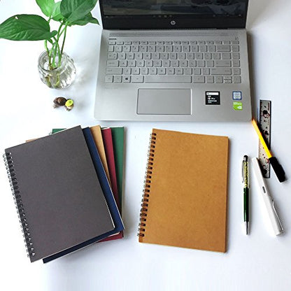 Twinkle Spiral Journal, 3Pack Spiral Notebooks, Thick Blank Paper 120 Pages Sketchbook, Notepad&Daily Planners (Khaki) - color: Khaki