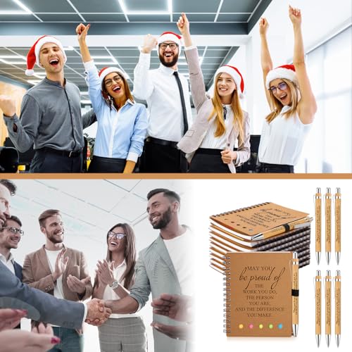 10 Sets Inspirational Notebooks Bulk Back to School Spiral Notebook with Notepad and Bamboo Pen Team Appreciation Gift for Office Teacher Employee Social Worker Student (May You Be Proud) - style: May You Be Proud