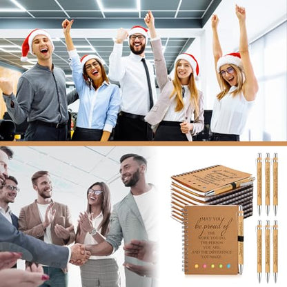 10 Sets Inspirational Notebooks Bulk Back to School Spiral Notebook with Notepad and Bamboo Pen Team Appreciation Gift for Office Teacher Employee Social Worker Student (May You Be Proud) - style: May You Be Proud