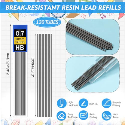 240 Pcs 0.7mm Mechanical Pencils Bulk Set Include Mechanical Pencil with Eraser HB Lead Refills for Art Office Classroom School Student Writing Drawing Sketching Supplies (Pastel) - color: Pastel