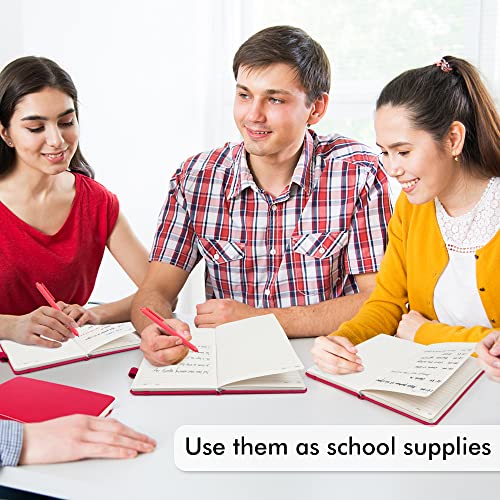 feela 12 Pack Notebooks Journals Bulk, Hardcover Notebook Classic Ruled Lined Journals with Pen Holder for Women Girls School Business Supplies, with 12 Black Pens, 120 GSM, 5.1”x8.3”, A5, Berry - color: 12 Pack berry