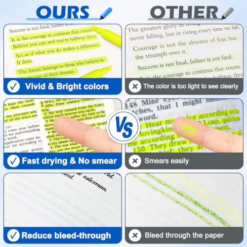 72 Count Yellow Highlighters Bulk, Chisel Tip, No Bleed Fluorescent Highlighter Pens, Back to School Supplies, Teachers, Office, Classroom Must Have - color: Yellow