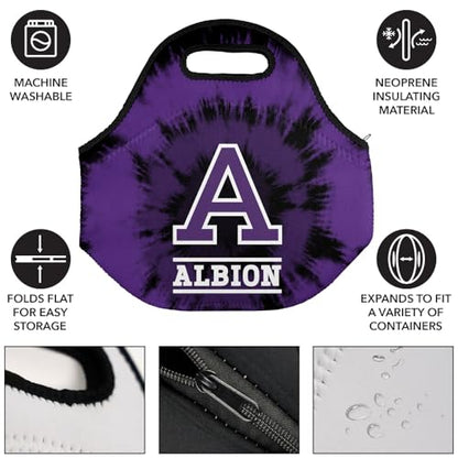Campus Lab Albion College Tie-Dye Soft Neoprene Lunch Bag, Lightweight - color: Albion College Britons
