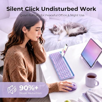 seenda Wireless Trackball Mouse, Ergonomic Bluetooth Rollerball Mouse Rechargeable, 3 Device Connection Optical Mice Adjustable DPI Thumb Control Mice Compatible for PC/Laptop/Windows/Mac - Purple - color: Purple