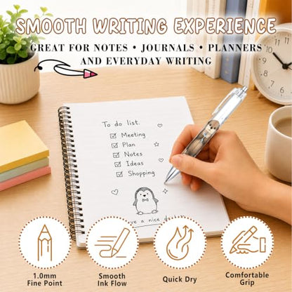6-Piece Cute Otter Pen Set, Funny Animal Ballpoint Pens for Women Men Kids Teens, Gift for Her Him Friends Coworkers, Birthday Christmas Valentines Easter Gift, School Supplies Desk Accessories