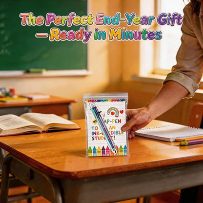 End of Year Student Gifts from Teacher Set of 28, Includes 6 in 1 Multicolor Ballpoint Pen with Gift Cards, End of the Year Gifts for Students Bulk for Students Classroom Party Favors