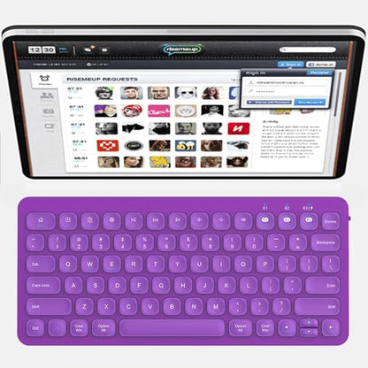 Wireless Keyboard, Bluetooth Keyboard, Multi-Device Ergonomic, Wireless, Compatible with Laptop/PC/Notebook/MacBook/Computer, for iPhone/iPad/iPad mini/iPad Air/Smart TV - color: PL