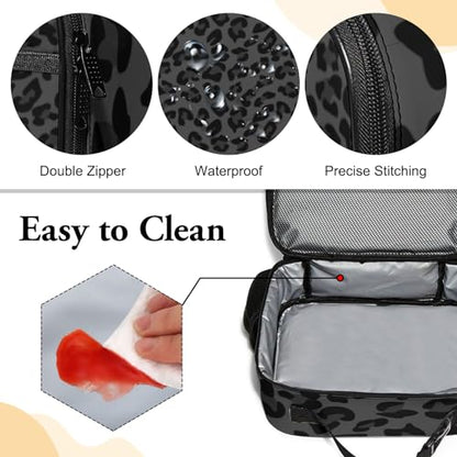 WOBAGMEN Leopard Lunch Box for Kids, Cute Insulated Lunch Bag for Boys Girls,Waterproof Lunch Box with Water Bottle Holder for Teens Adults Picnic Travel Back to School (Leopard) - color: Leopard