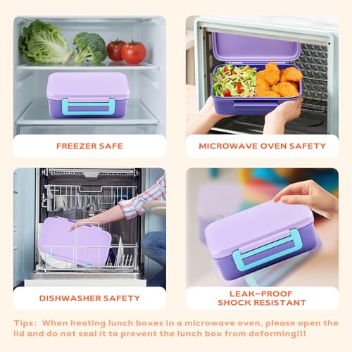 JXXM Lunch Box for Kids With 8oz Soup Thermo, Leak-proof Lunch Container with 2 Compartments, Thermo Food Jar Food Containers for Back to School Girls Boys (Purple) - color: Purple