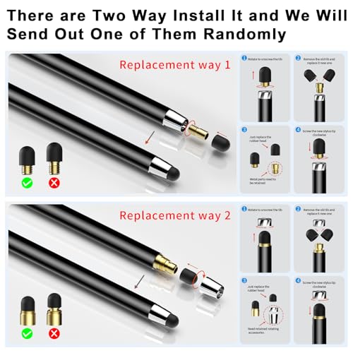 Stylus Pen for Touchscreen(5 pcs),2-in-1 Stylus | High Sensitivity Precision Suitable for Touch Screens of iPhone/ipad/Android Tablet(Black) - color: 5PCS Black