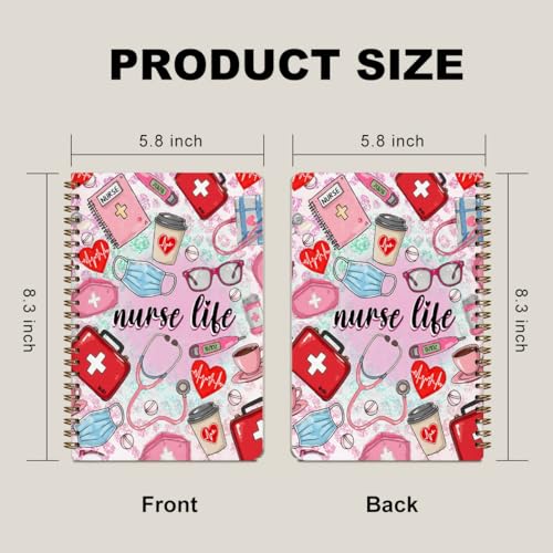 2 Pcs Nurse Gifts Spiral Notebook, A5 Notebook Journal 160 Pages | Nurse Appreciation Gifts Spiral Notepad, Nurses Essentials Aesthetic Notebook Journal, Nursing School Office Supplies - color: Multicolour 0019