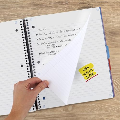 Five Star Advance Spiral Notebook + Study App, 3 Subject, College Ruled Paper, 8-1/2" x 11", 150 Sheets, Spiral Guard, Movable Tabbed Dividers, Amethyst Purple (820060G) - color: Amethyst Purple, size: Pack of 1
