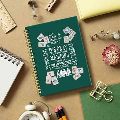Mahjong Lover Gifts Notebook Journal 5.5x8.3, Funny Mahjong Notebook Gifts for Women Mah Jong Lovers Players, Mah Jong Accessories Journals, Hardcover Spiral Notebooks for Note Taking - color: 1