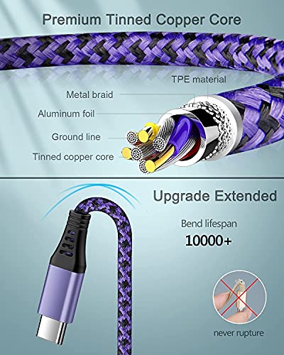 USB C Charger Cable for iPhone 17 Pro Max/Plus/Air/16e, Fast Charging USBC Cord for Android & iPhone 16e, 16 Pro Max 15 Pro, Samsung Galaxy S25 Ultra S24 A17 A16, Google Pixel 9a, 10 Pro, USB-C Wire - size: 3ft, style: USB C
