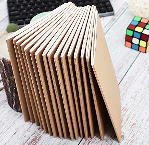 Wotion 16 Pack Kraft Notebooks, Journals in Bulk for Writing, Blank Paper Sketchbooks, 60 Pages Notebook, 8.3x5.5 Inch, A5 Size, Travel Journal Set, for Gifts, Students and Office Supplies - style: 16pack blank page