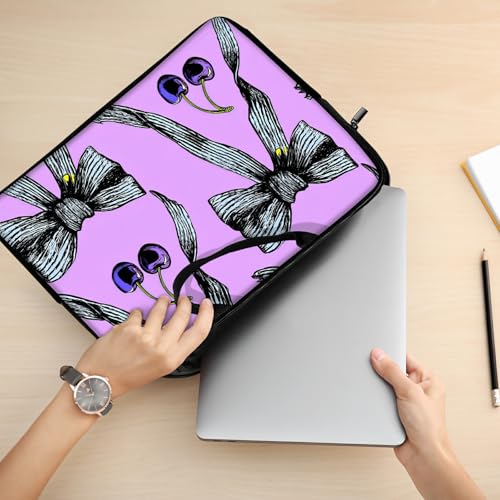 13 13.3 14 inch Laptop Sleeve with Handle, Black Bows Water‑Resistant Laptop Carrying Case for MacBook Air 13-inch/MacBook Pro 13/14 inch/Dell/HP/Lenovo - color: Black Bows, size: 13-14 inch Devices