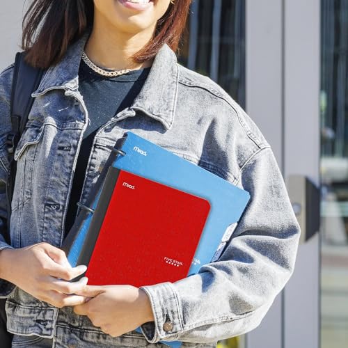Five Star Composition Book + Study App, 4 Pack, Wide Ruled Paper, 7-1/2" x 9-3/4", 80 Sheets, Forest Green, Tidewater Blue, Fire Red and Harvest Yellow (950033B-ECM) - size: 4 Pack, style: Wide Ruled