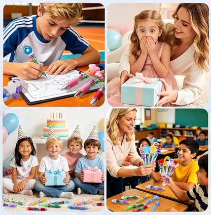 60Pcs Mini Multicolor Pens in One 4-in-1, Cute Pens Bulk for Party Favors and Birthdays, Delightful Ballpoint Pen Gifts Classroom Prizes (60pcs) - style: 60pcs