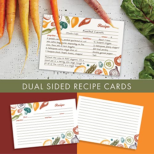 Jot & Mark 8.5"" x 9.5"" 3 Ring Recipe Binder with 50 Matching 4x6 inch | 50 Recipe Cards + 25 Sleeve Protectors + 5 Full-Page Sleeves + 6 Tabs | 8.5x9.5 | Autumn Harvest - color: Autumn Harvest, size: 8.5" x 9.5"