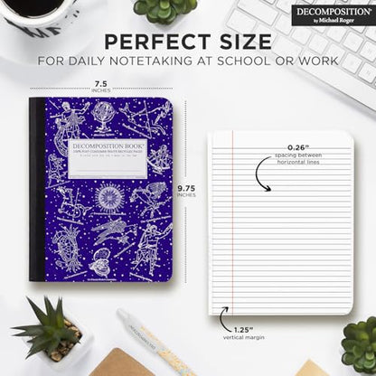 Decomposition Celestial Composition Notebook - 9.75 x 7.5 Journal with 160 Lined Pages - Notebooks for School Supplies, Home & Office - 100% Recycled Paper - Made in USA - color: Celestial