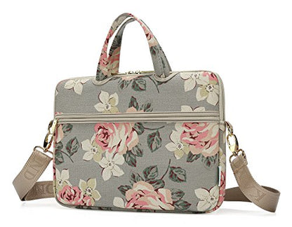 kayond White Rose Patten water resistant Laptop Shoulder Messenger Bag Case Sleeve for 14 Inch 14.1 Inch Laptop,Laptop Briefcase - color: White Rose, size: 14-14.1 Inch