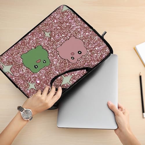 10" Laptop Sleeve with Handle, Pink Green Frogs Water‑Resistant Tabet Carrying Case for 11 inch iPad 2025/11" iPad Air M3/ 11" iPad Pro M5 M4/ 11" Galaxy Tab S9 S8 / Lenovo Tab M11 - color: Pink Green Frogs, size: 10-11 inch Devices
