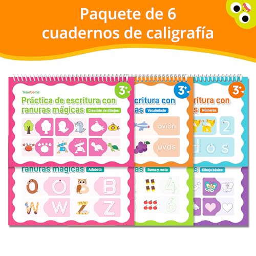 Large Magic Grooved Writing Practice for Kids 3-5 – Spanish Edition | Grooved Writing Books Ages 6-8, Handwriting Practice for Kids 5-7, Preschool Tracing Workbook for Boys & Girls - size: Spanish
