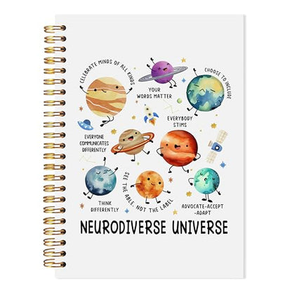 Neurodiversity Autism Awareness Spiral Notebook, Inspirational Mental Health Journal for ADHD, Special SPED Education Classroom Supplies, Autism Teacher Gifts, Mental Health Gifts, 5.5x8.3 - color: Neurodiversity Autism Awareness