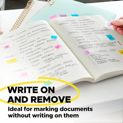 Post-it 683-7CF24PK1/2 Wide Flags in On-The-Go Dispenser for Page Marking and Highlighting Portable and Easy to Use (11.9 mm x 43.2 mm, Pack of 24, Assorted) | On-The-Go Dispenser, Page Marking and Highlighting, Portable and Easy to Use - style: 24 Pack