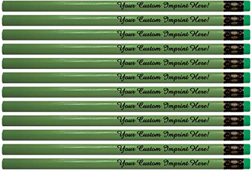 Express Pencils Personalized Pencils Round Neon Colors Custom Imprinted with your Name - Text - Logo - Message- 12 pkg - ** FREE PERSONALIZATION Great Gift Idea (Neon Green) - color: Neon Green
