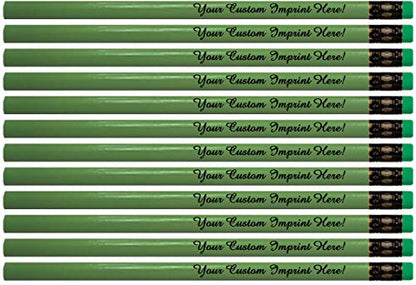 Express Pencils Personalized Pencils Round Neon Colors Custom Imprinted with your Name - Text - Logo - Message- 12 pkg - ** FREE PERSONALIZATION Great Gift Idea (Neon Green) - color: Neon Green