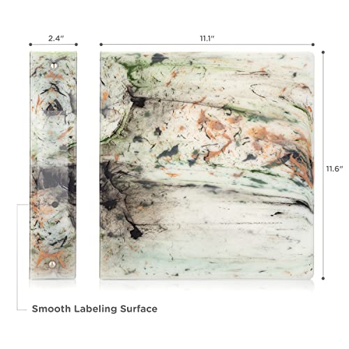 Carstens Limited Edition 2-Inch Green Marble Heavy Duty 3-Ring Binder – Side Opening, Waterproof, Durable Plastic, No-Gap Rings, Holds 300 Sheets, BPA-Free, Made in USA (2843-3R) - color: Marble Green, size: Individual